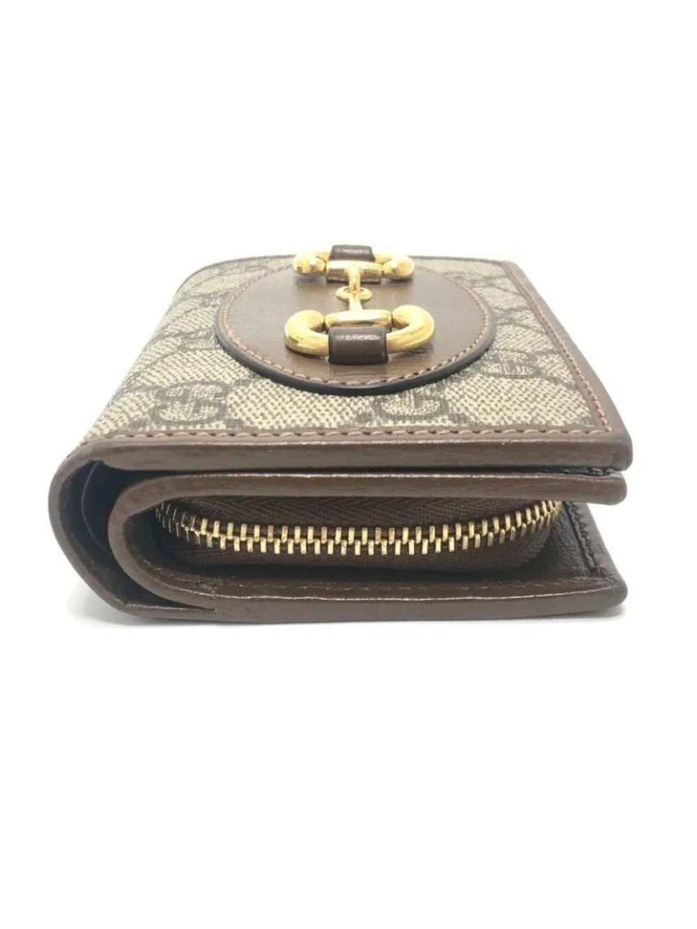 Gucci Bifold Wallet Horsebit GG Supreme Canvas Brown - Picture 4 of 9